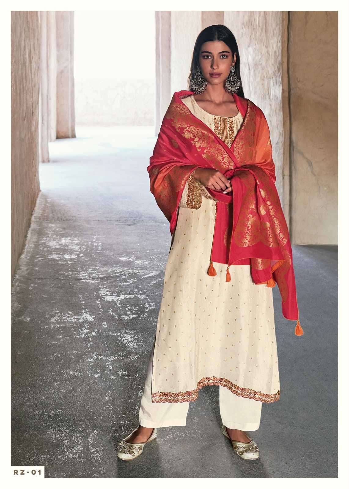 Rozana by Varsha 01 to 03 series Indian Traditional Wear Collection PREMIUM Viscosd meena Embroidered dresses At Wholesale Price